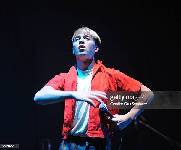 Jonathan Pierce of The Drums supports Florence and the Machine at Hammersmith Apollo on May 13, 2010 in London, England.