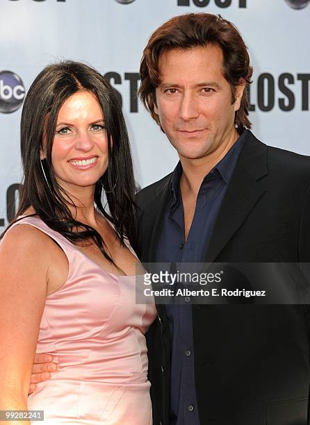 Annie Wood and actor Henry Ian Cusick arrive at ABC's "Lost" Live: The Final Celebration held at UCLA Royce Hall on May 13, 2010 in Los Angeles,...