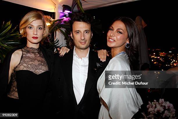 Eva Riccobono, Matteo Ceccarini and Moran Atias attends the Chopard Trophy party at the Hotel Martinez during the 63rd Annual Cannes Film Festival on...