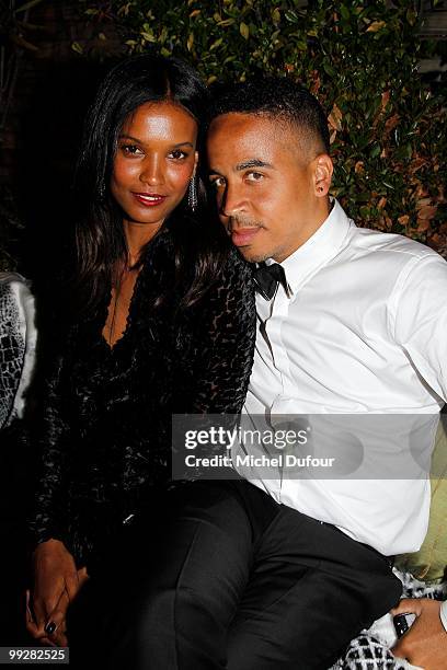 Liya Kebede and Kyle Hayler attend the Chopard Trophy party at the Hotel Martinez during the 63rd Annual Cannes Film Festival on May 13, 2010 in...