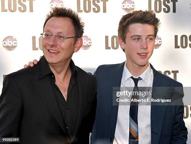 Actors Michael Emerson and Sterling Beaumon arrive at ABC's "Lost" Live: The Final Celebration held at UCLA Royce Hall on May 13, 2010 in Los...