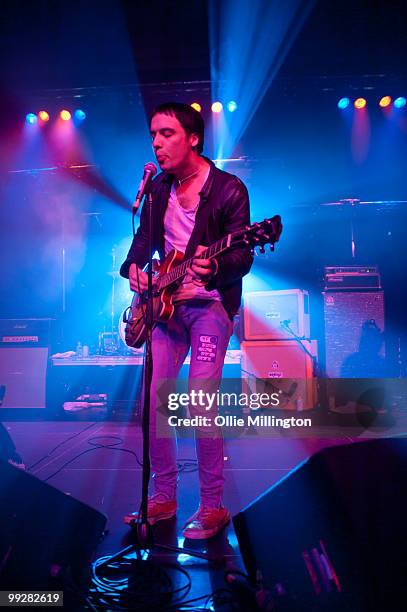 Johnny Marr, Ryan Jarman and Gary Jarman of The Cribs performing at The Corn Exchange during day one of The Great Escape Festival on May 13, 2010 in...