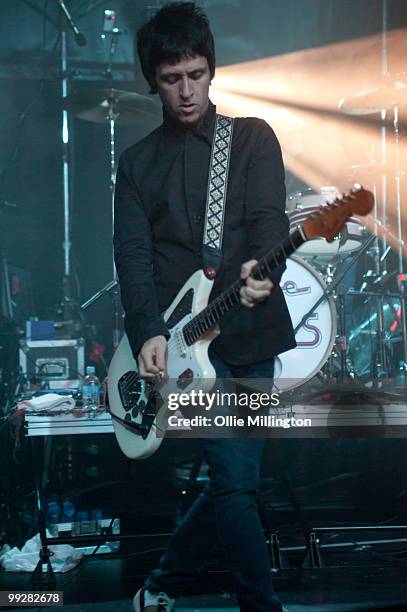 Johnny Marr, Ryan Jarman and Gary Jarman of The Cribs performing at The Corn Exchange during day one of The Great Escape Festival on May 13, 2010 in...
