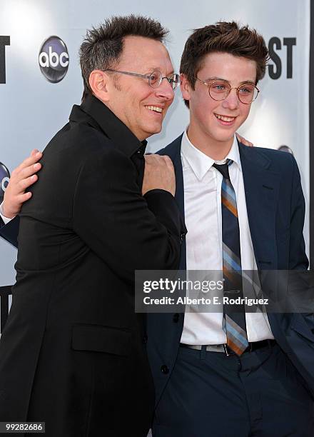 Actors Michael Emerson and Sterling Beaumon arrive at ABC's "Lost" Live: The Final Celebration held at UCLA Royce Hall on May 13, 2010 in Los...