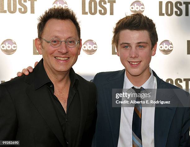 Actors Michael Emerson and Sterling Beaumon arrive at ABC's "Lost" Live: The Final Celebration held at UCLA Royce Hall on May 13, 2010 in Los...