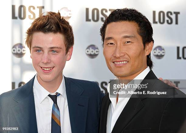 Actors Sterling Beaumon and Daniel Dae Kim arrive at ABC's "Lost" Live: The Final Celebration held at UCLA Royce Hall on May 13, 2010 in Los Angeles,...