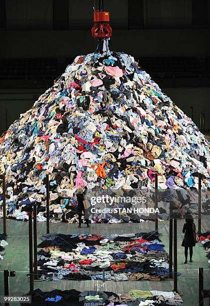 French artist Christain Boltanski's "No Man's Land", composed of 30 tons of discarded clothing, on display May 13, 2010 at the Park Avenue Armory in...