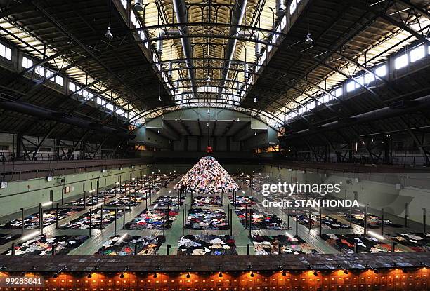 French artist Christain Boltanski's "No Man's Land", composed of 30 tons of discarded clothing, on display May 13, 2010 at the Park Avenue Armory in...