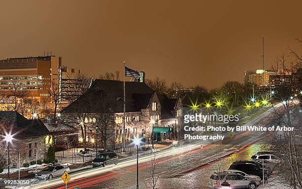 night lights - ann arbor mi stock pictures, royalty-free photos & images