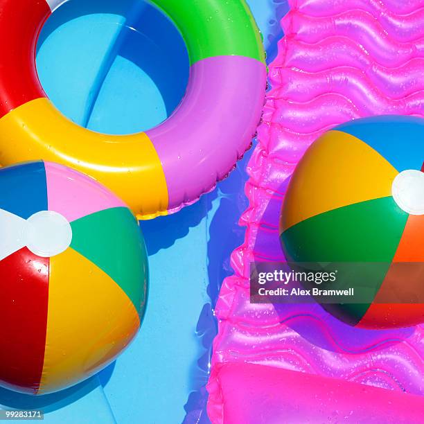 the colors of summer - beach ball stock pictures, royalty-free photos & images