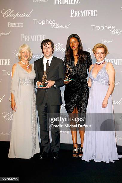 Helen Mirren, Edward Hogg, Liya Kebede and Caroline Gruosi Scheufele attend the Chopard Trophy Awards at the Hotel Martinez during the 63rd Annual...