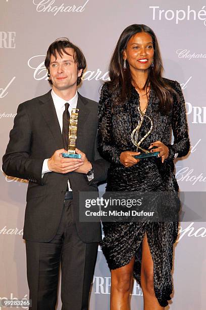 Edward Hogg and Liya Kebede attend the Chopard Trophy Awards at the Hotel Martinez during the 63rd Annual Cannes Film Festival on May 13, 2010 in...