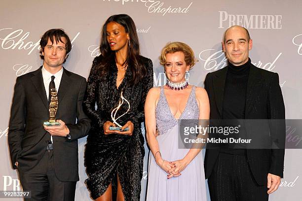 Edward Hogg, Liya Kebede, Caroline Gruosi Scheufele and Jean Marc Barr attend the Chopard Trophy Awards at the Hotel Martinez during the 63rd Annual...