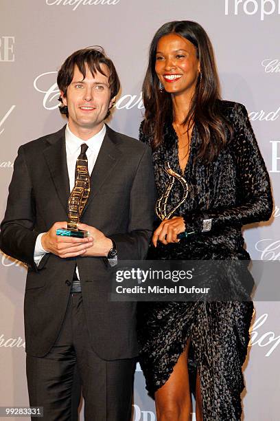 Edward Hogg and Liya Kebede attend the Chopard Trophy Awards at the Hotel Martinez during the 63rd Annual Cannes Film Festival on May 13, 2010 in...
