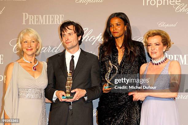 Helen Mirren, Edward Hogg, Liya Kebede and Caroline Gruosi Scheufele attend the Chopard Trophy Awards at the Hotel Martinez during the 63rd Annual...