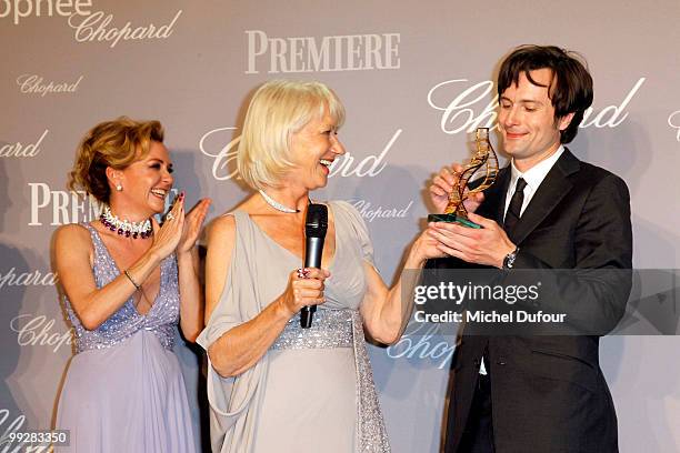 Caroline Gruosi Scheufele and Edward Hogg attend the Chopard Trophy Awards at the Hotel Martinez during the 63rd Annual Cannes Film Festival on May...