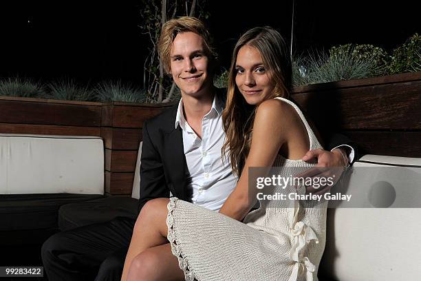 Actors Rhys Wakefield and Caitlin Stasey pose during Australians In Film's 2010 Breakthrough Awards held at Thompson Beverly Hills on May 13, 2010 in...