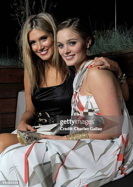 Singer Delta Goodrem and actress Bella Heathcote pose during Australians In Film's 2010 Breakthrough Awards held at Thompson Beverly Hills on May 13,...