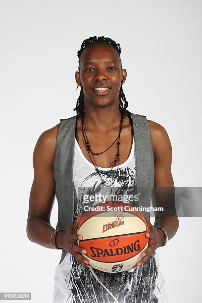 Sancho Lyttle of the Atlanta Dream poses during Media Day at Philips Arena on May 13, 2010 in Atlanta, Georgia. NOTE TO USER: User expressly...