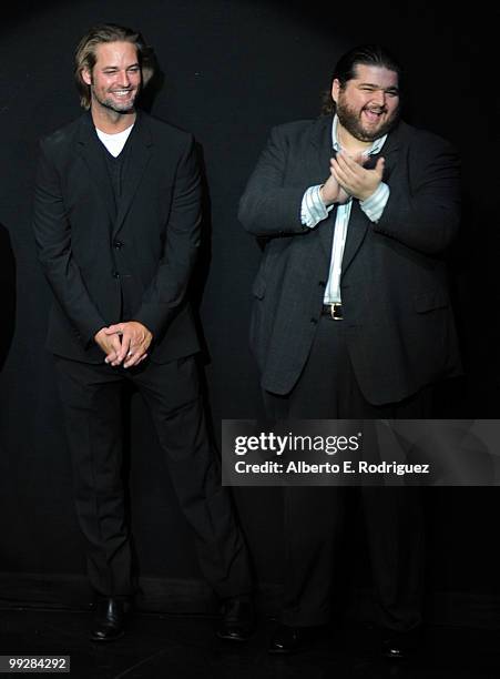 Actors Josh Holloway and Jorge Garcia attend ABC's "Lost" Live: The Final Celebration held at UCLA Royce Hall on May 13, 2010 in Los Angeles,...