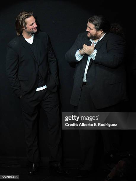 Actors Josh Holloway and Jorge Garcia attend ABC's "Lost" Live: The Final Celebration held at UCLA Royce Hall on May 13, 2010 in Los Angeles,...