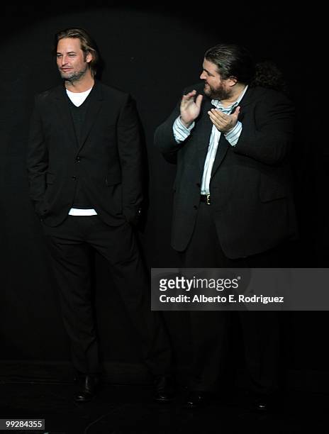 Actors Josh Holloway and Jorge Garcia attend ABC's "Lost" Live: The Final Celebration held at UCLA Royce Hall on May 13, 2010 in Los Angeles,...
