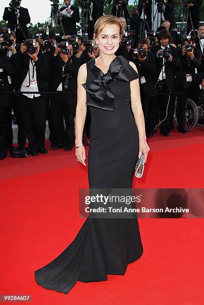 Actress and Director Sandrine Bonnaire attends the Premiere of 'On Tour' at the Palais des Festivals during the 63rd Annual International Cannes Film...