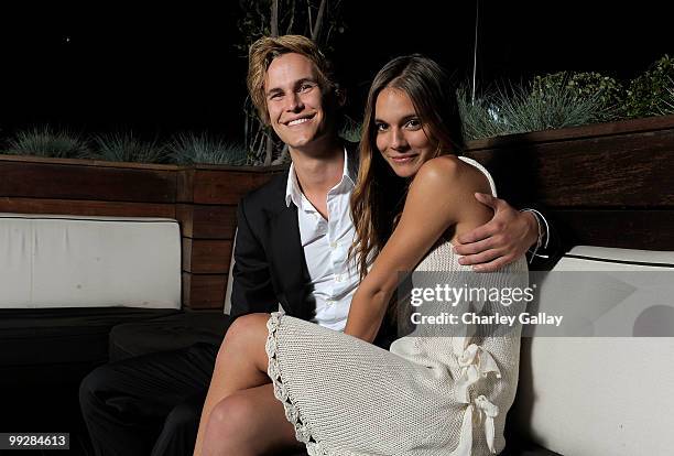 Actors Rhys Wakefield and Caitlin Stasey pose during Australians In Film's 2010 Breakthrough Awards held at Thompson Beverly Hills on May 13, 2010 in...