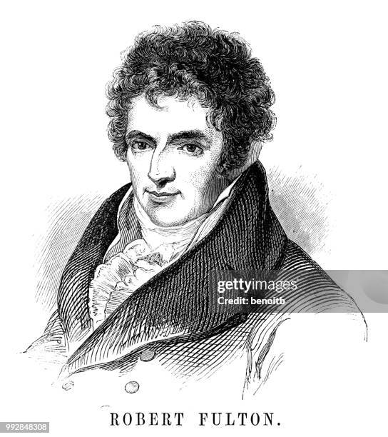 robert fulton - engineer portrait stock illustrations