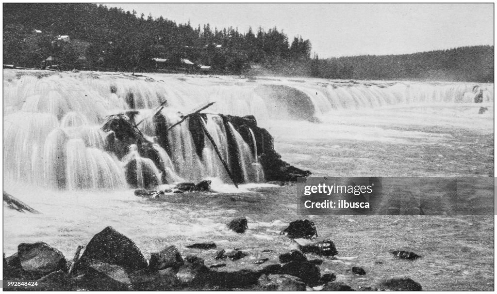 Antique photograph of America's famous landscapes: Willamette Falls, Oregon