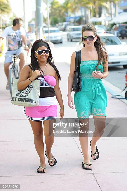 Nicole "Snooki" Polizzi of the Jersey Shore and her friend Ryder are seen on May 13, 2010 in Miami Beach, Florida.