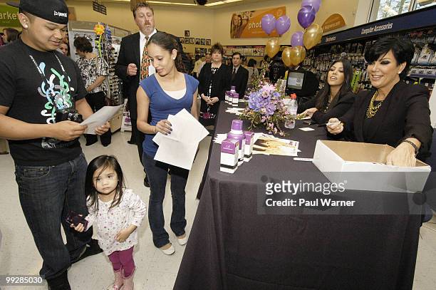 Kourtney Kardashian and Kris Jenner attend the Rejuvicare launch at Walgreens on May 13, 2010 in Lake Bluff, Illinois.