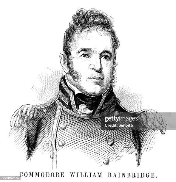 commodore william bainbridge - bainbridge stock illustrations