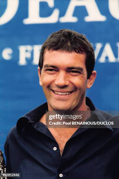 Portrait d'Antonio Banderas le 12 septembre 1998 à Deauville, France.