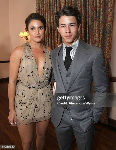 Actress Nikki Reed and musician Nick Jonas backstage during the 12th annual Young Hollywood Awards sponsored by JC Penney , Mark. & Lipton Sparkling...