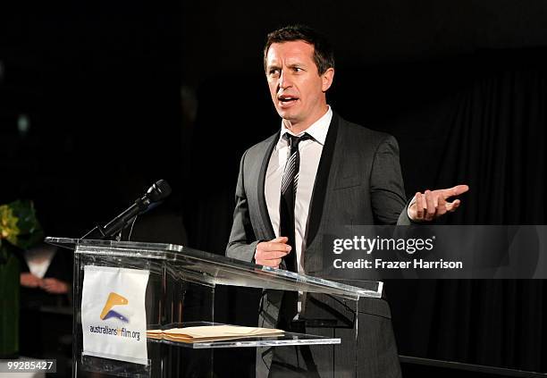 Rove McManus speaks during Australians In Film's 2010 Breakthrough Awards held at Thompson Beverly Hills on May 13, 2010 in Beverly Hills, California.