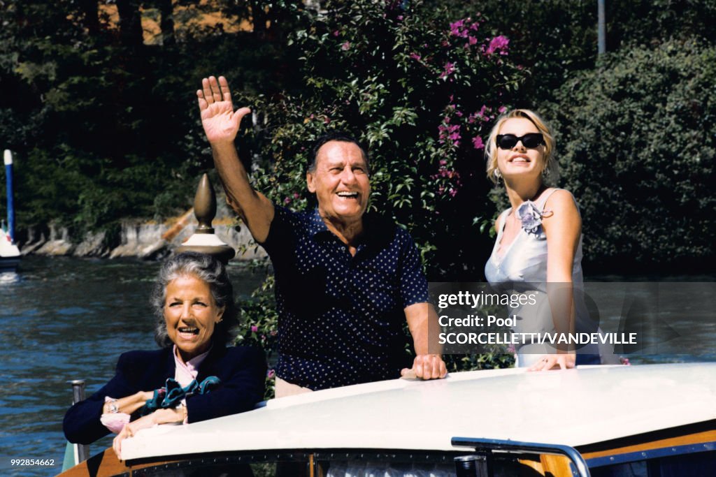 Franca Faldini, Alberto Sordi et Valeria Marini au Festival de Venise