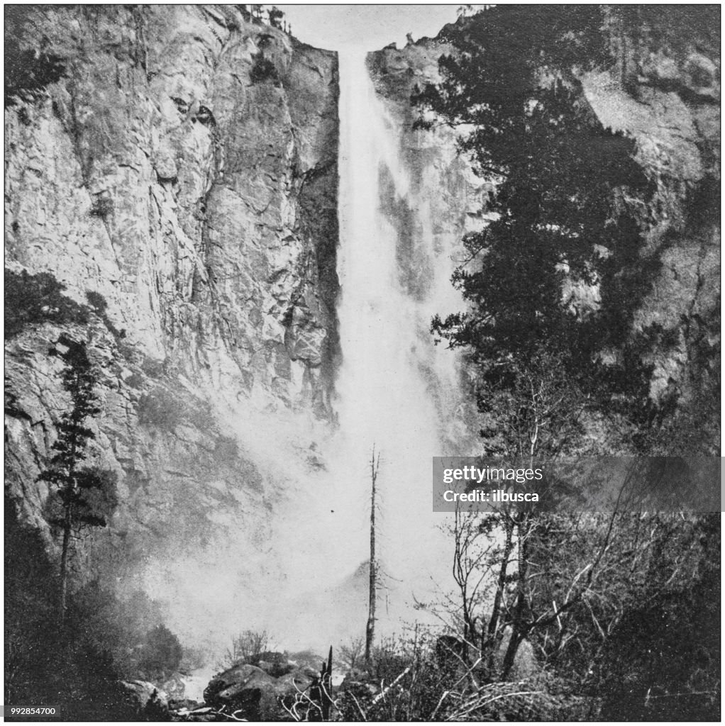 Antique photograph of America's famous landscapes: Bridal veil falls, Yosemite