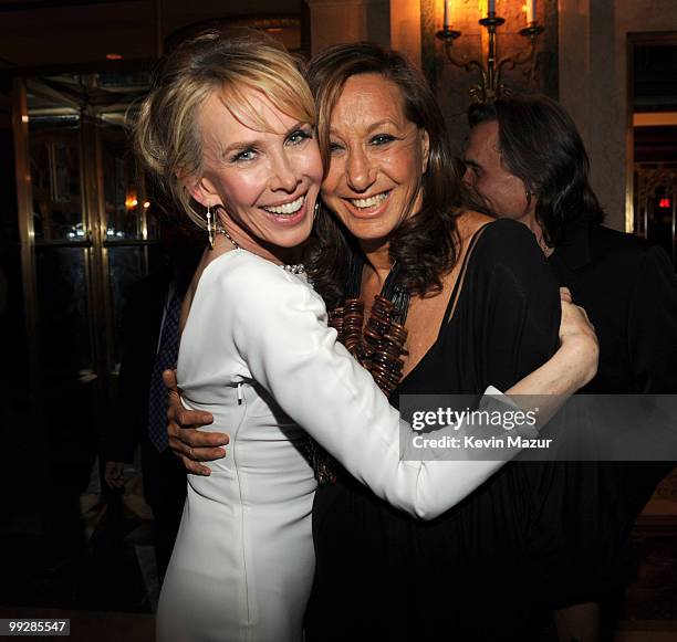 Exclusive* Trudie Styler and Donna Karan during the auction gala to celebrate the Rainforest Fund's 21st birthday at Carnegie Hall on May 13, 2010 in...