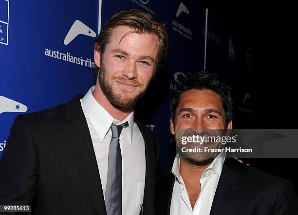 Actor Chris Hemsworth and TV personality Jamie Drurie arrive at Australians In Film's 2010 Breakthrough Awards held at Thompson Beverly Hills on May...