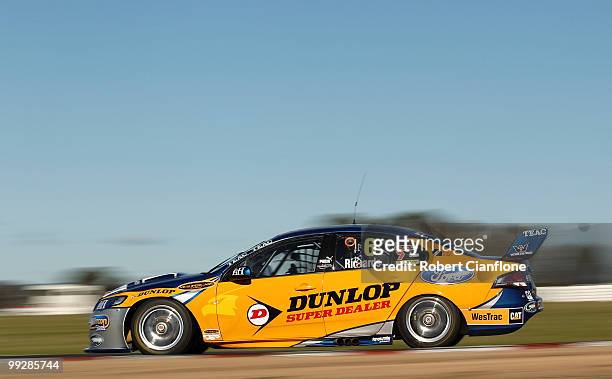 Steven Richards drives the Ford Performance Racing Ford during practice for round six of the V8 Supercar Championship Series at Winton Raceway on May...