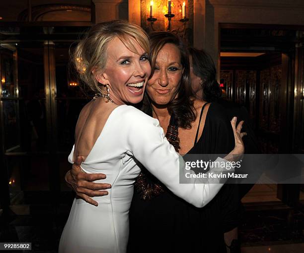 Exclusive* Trudie Styler and Donna Karan during the auction gala to celebrate the Rainforest Fund's 21st birthday at Carnegie Hall on May 13, 2010 in...