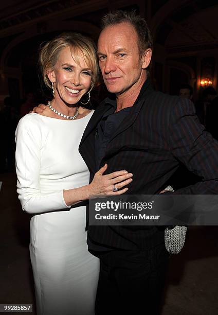 Exclusive* Trudie Styler and Sting during the auction gala to celebrate the Rainforest Fund's 21st birthday at Carnegie Hall on May 13, 2010 in New...