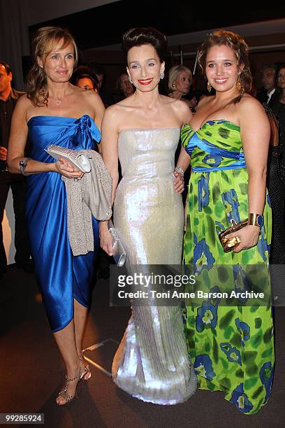 Mistress of Ceremony Kristin Scott Thomas and Hannah Olivennes attend the Opening Night Dinner at the Hotel Majestic during the 63rd Annual...