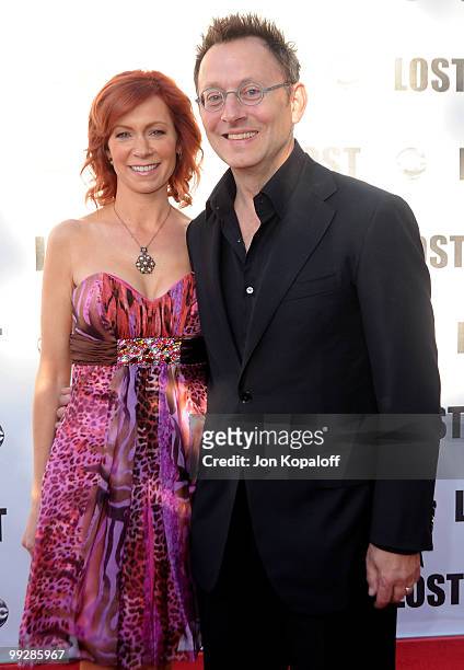 Actress Carrie Preston and actor Michael Emerson arrive at "LOST Live" The Final Celebration at Royce Hall, UCLA on May 13, 2010 in Westwood,...