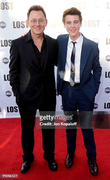 Actors Michael Emerson and Sterling Beaumon arrive at "LOST Live" The Final Celebration at Royce Hall, UCLA on May 13, 2010 in Westwood, California.