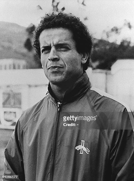 Portrait of Algerian forward Lakdhar Belloumi taken in February 1982 in Algiers. AFP PHOTO/STF
