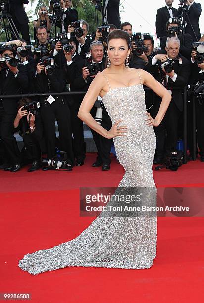 Actress Eva Longoria Parker attends the Premiere of 'On Tour' at the Palais des Festivals during the 63rd Annual International Cannes Film Festival...