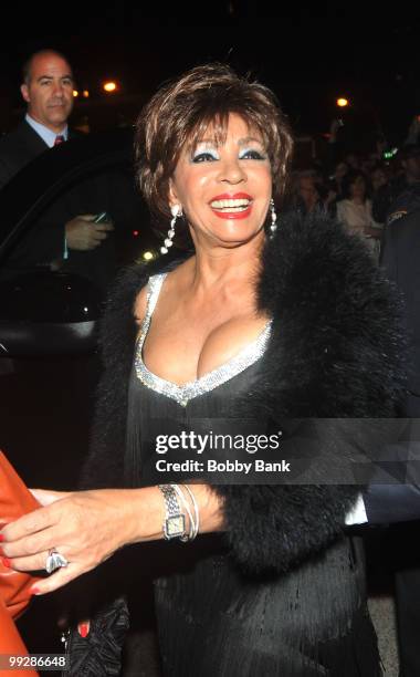 Dame Shirley Bassey seen leaving the Almay Concert to celebrate the Rainforest Fund's 21st birthday at Carnegie Hall in Manhattan on May 13, 2010 in...