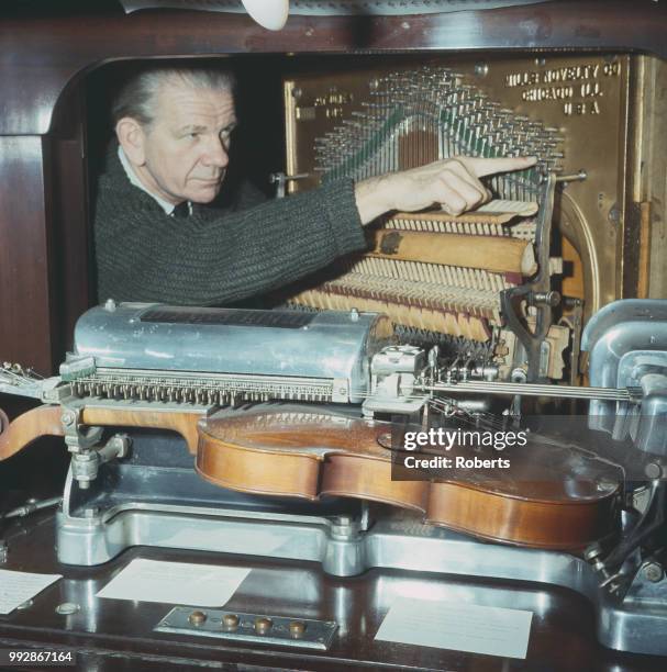 Mills Violano Virtuoso at the British Piano Museum, now known as 'Musical Museum' in Brentford, UK, 1966.